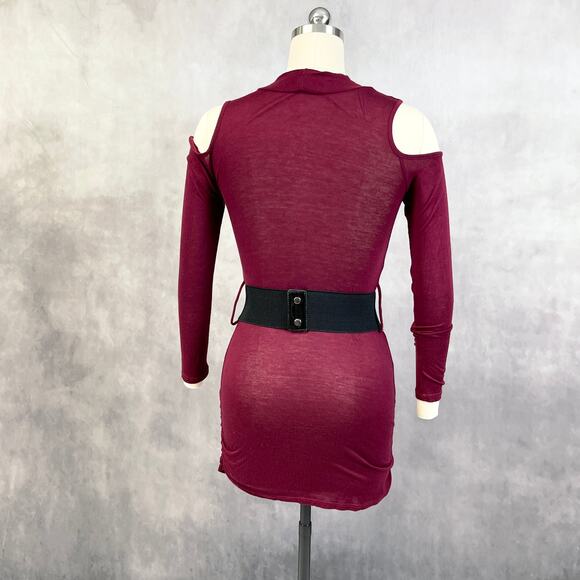 Y2K Womens Dress Cold‑Shoulder Butterfly Rhinestone Bodycon Goth Grunge Clubwear - Picture 2 of 11